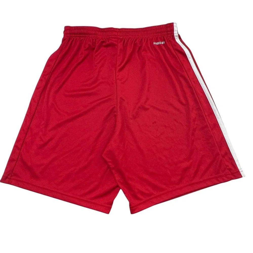 Adidas Kids Red Soccer Shorts Primegreen AEROREADY Drawstring‎ Size S Activewear